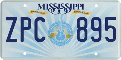 MS license plate ZPC895