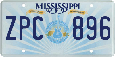 MS license plate ZPC896