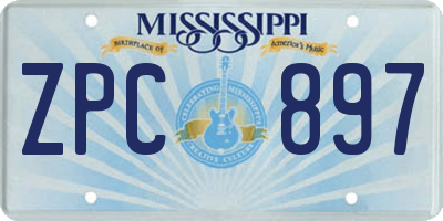 MS license plate ZPC897