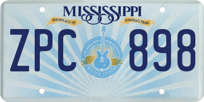 MS license plate ZPC898