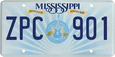 MS license plate ZPC901