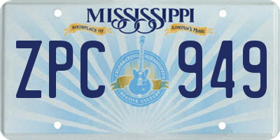 MS license plate ZPC949
