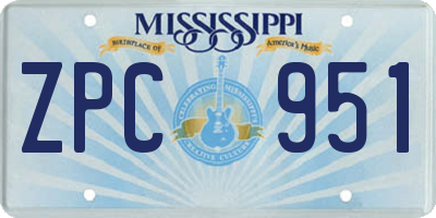 MS license plate ZPC951