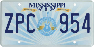 MS license plate ZPC954