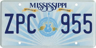 MS license plate ZPC955