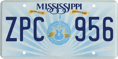MS license plate ZPC956