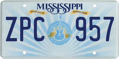 MS license plate ZPC957