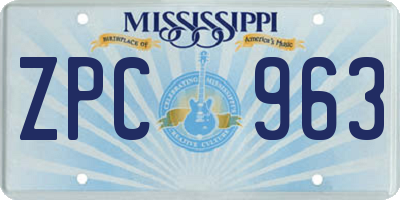 MS license plate ZPC963