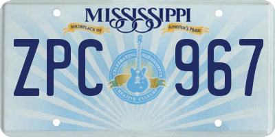 MS license plate ZPC967