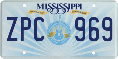 MS license plate ZPC969