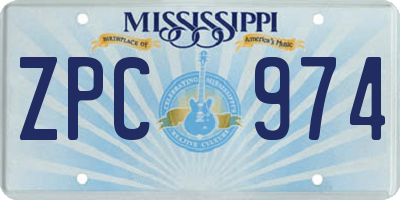 MS license plate ZPC974