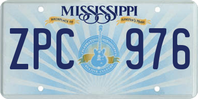 MS license plate ZPC976