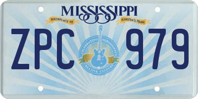 MS license plate ZPC979
