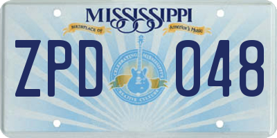 MS license plate ZPD048