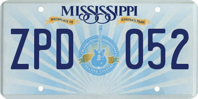 MS license plate ZPD052