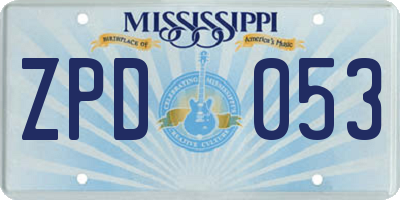 MS license plate ZPD053