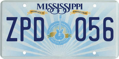MS license plate ZPD056
