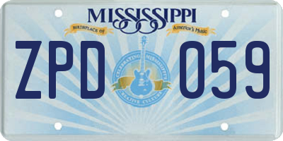 MS license plate ZPD059