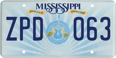 MS license plate ZPD063