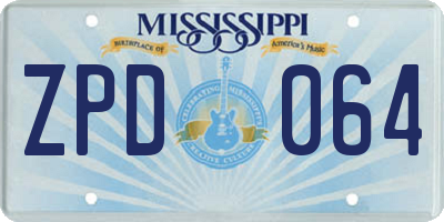 MS license plate ZPD064