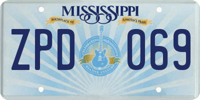 MS license plate ZPD069