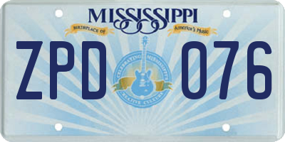 MS license plate ZPD076