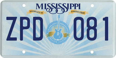 MS license plate ZPD081