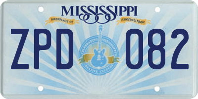 MS license plate ZPD082