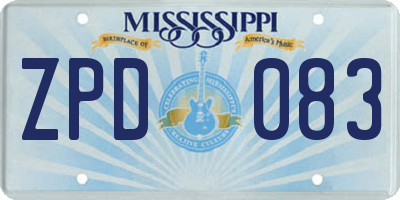 MS license plate ZPD083