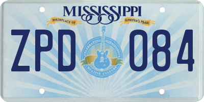 MS license plate ZPD084
