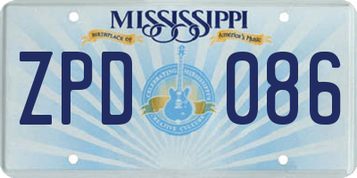 MS license plate ZPD086
