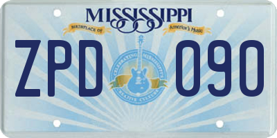 MS license plate ZPD090