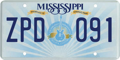 MS license plate ZPD091