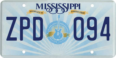 MS license plate ZPD094