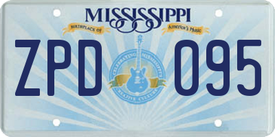 MS license plate ZPD095