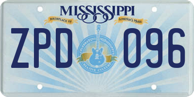 MS license plate ZPD096