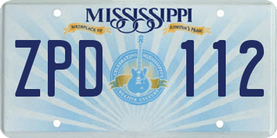 MS license plate ZPD112