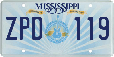 MS license plate ZPD119