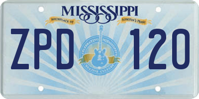 MS license plate ZPD120