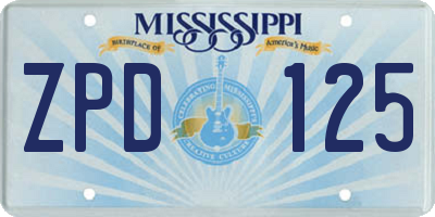 MS license plate ZPD125