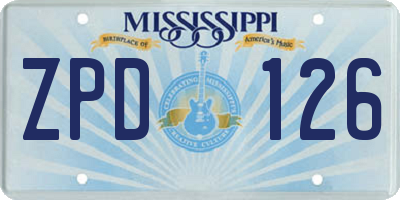 MS license plate ZPD126
