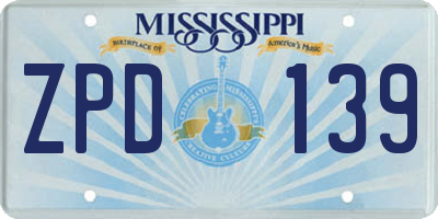 MS license plate ZPD139