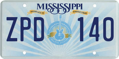 MS license plate ZPD140
