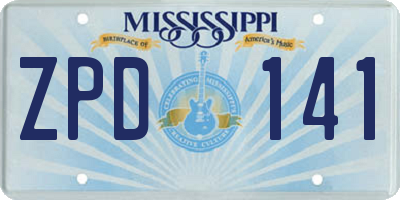 MS license plate ZPD141