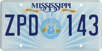 MS license plate ZPD143