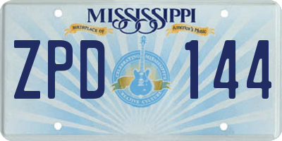 MS license plate ZPD144