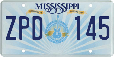 MS license plate ZPD145