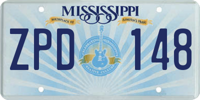 MS license plate ZPD148