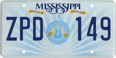 MS license plate ZPD149