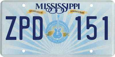MS license plate ZPD151